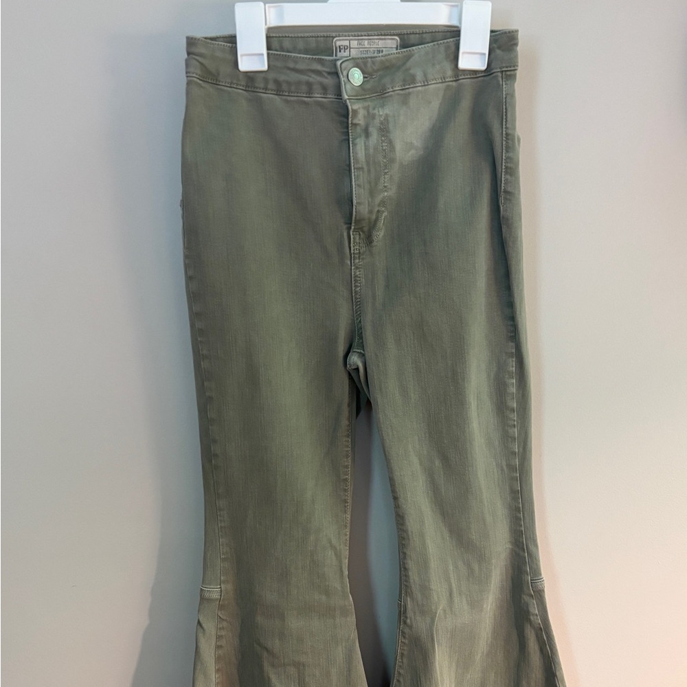 Green Flared Jeans